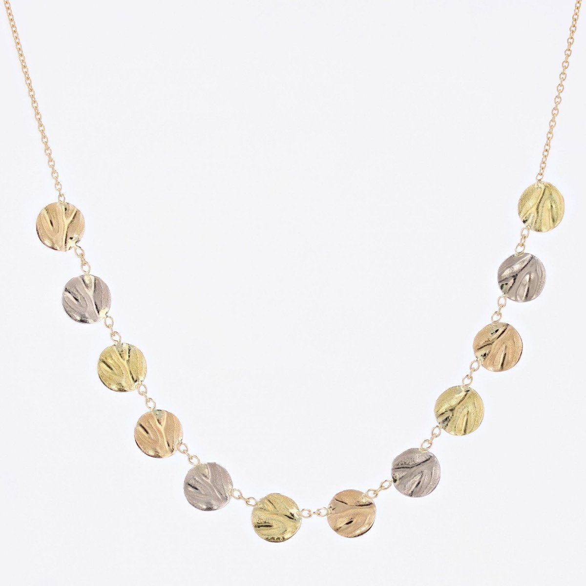 Fine 3 Gold Pastilles Necklace-photo-5