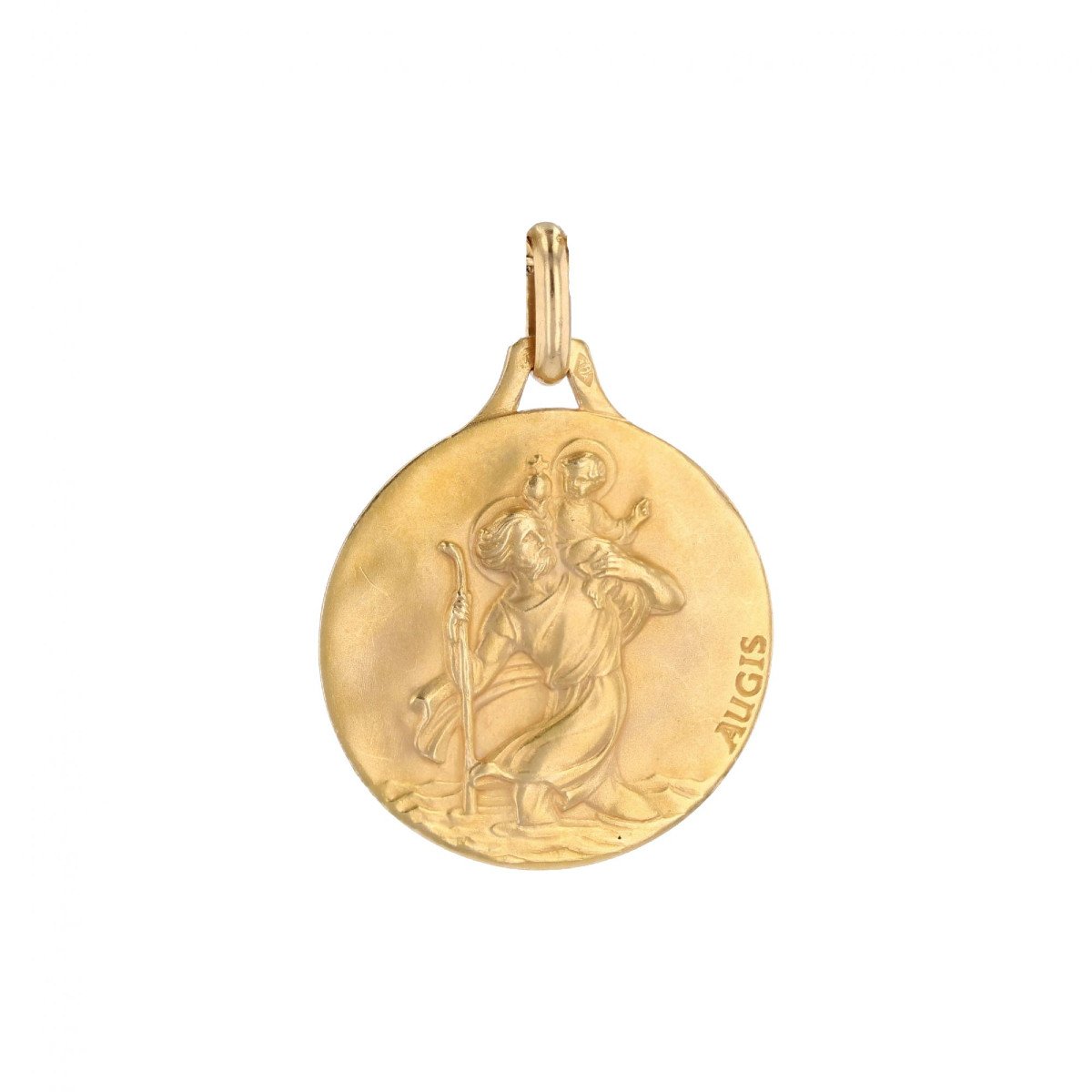 Médaille Or Jaune Saint Christophe Signée Augis