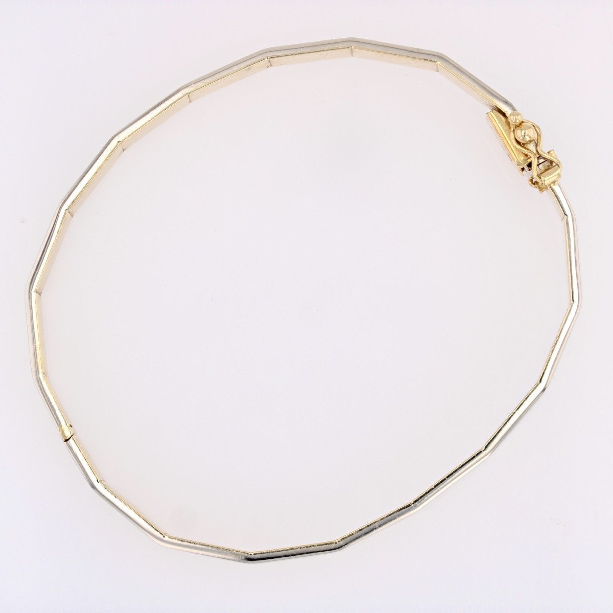 White Gold Yellow Gold Geometric Bracelet-photo-4