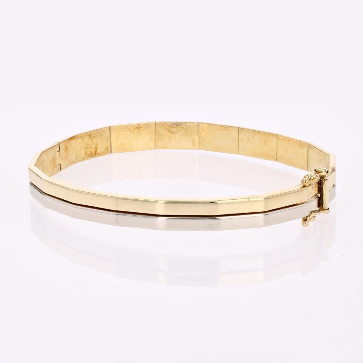 White Gold Yellow Gold Geometric Bracelet-photo-1