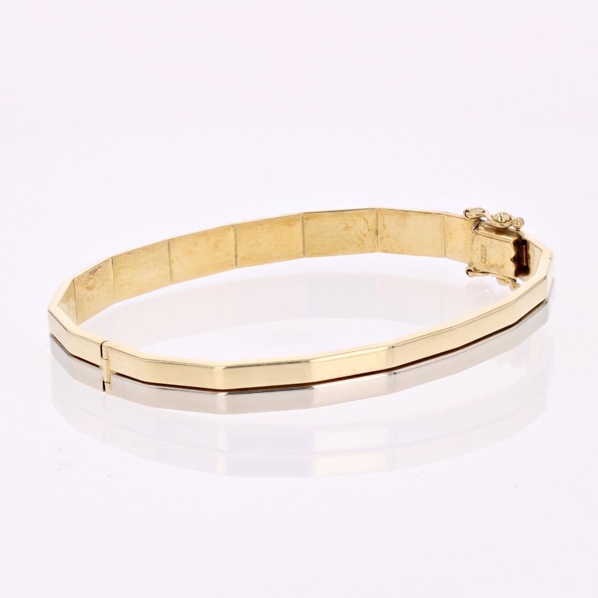 White Gold Yellow Gold Geometric Bracelet-photo-2