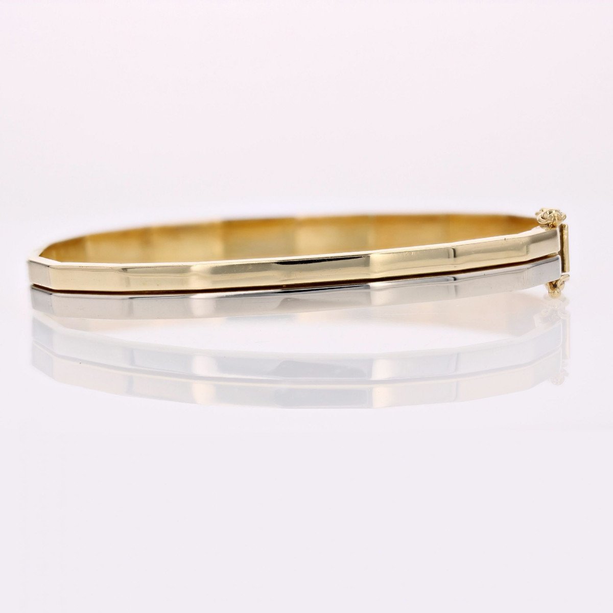 White Gold Yellow Gold Geometric Bracelet-photo-4