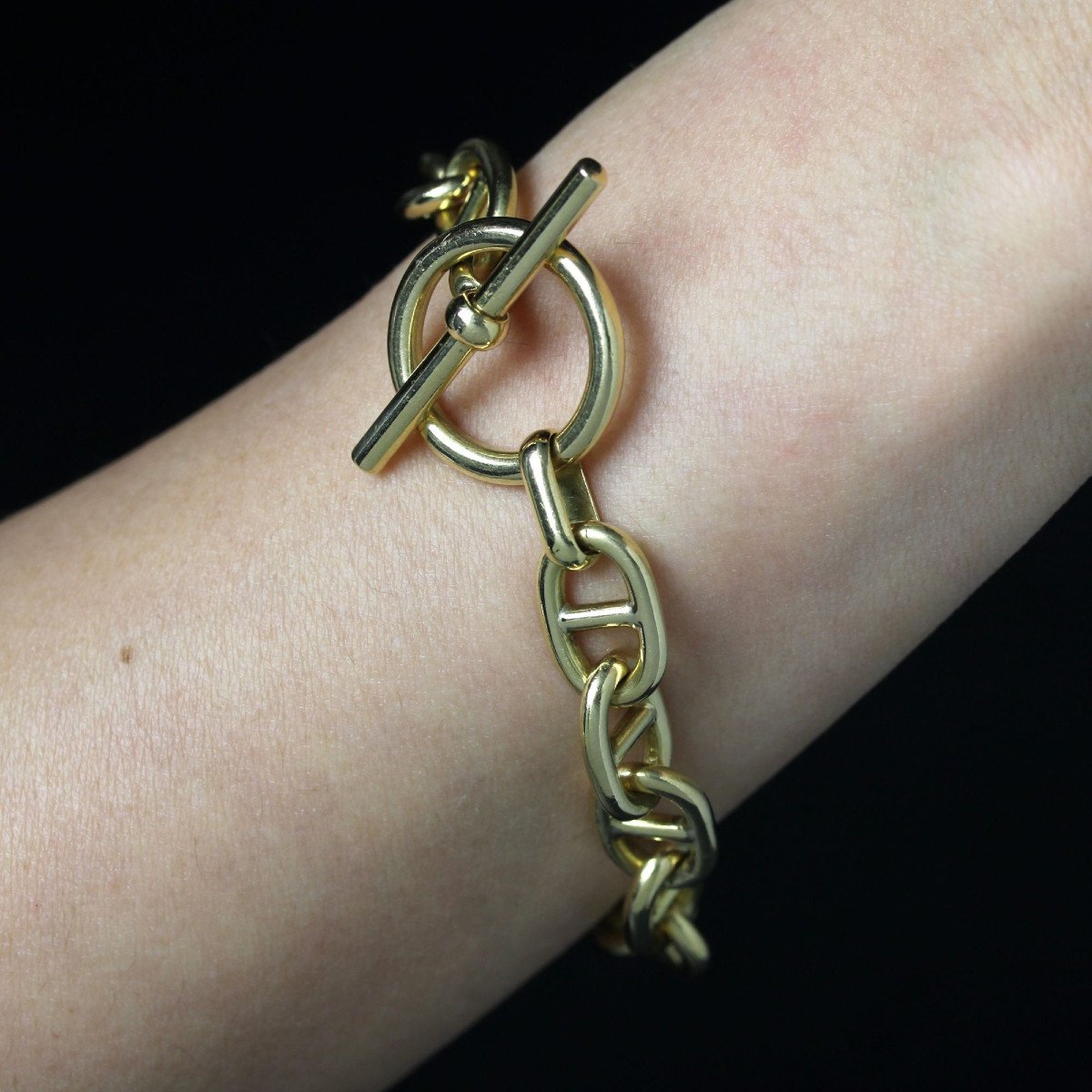 Bracelet Or Jaune Maille Marine Vintage-photo-2