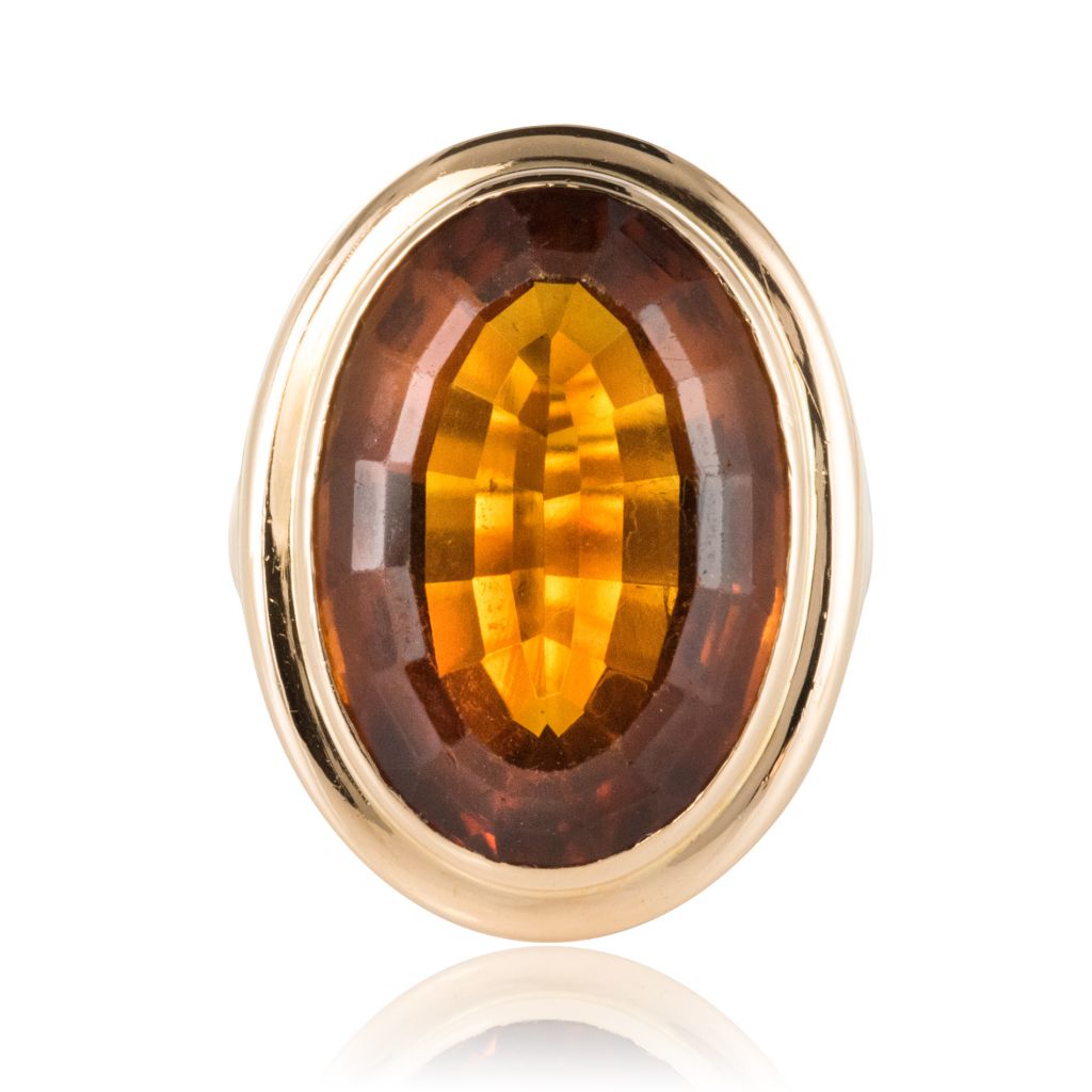 Bague Citrine Or Jaune Vintage