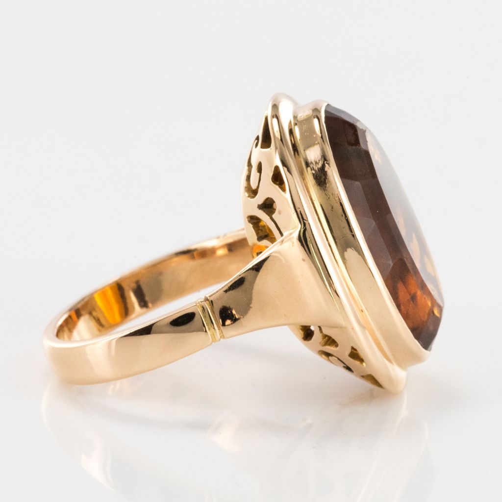 Vintage Yellow Gold Citrine Ring-photo-3