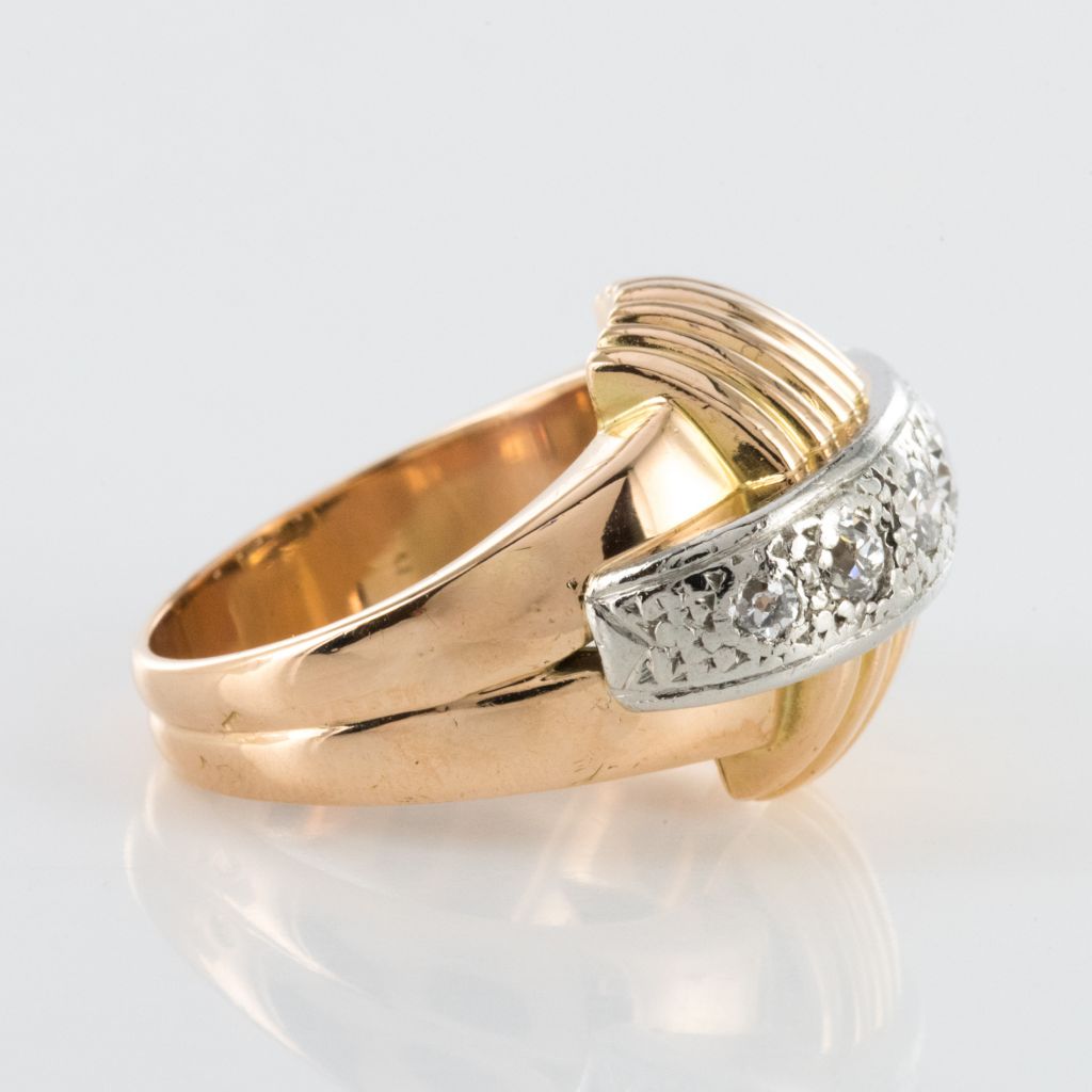 Vintage Diamonds Ring In Godrons-photo-4