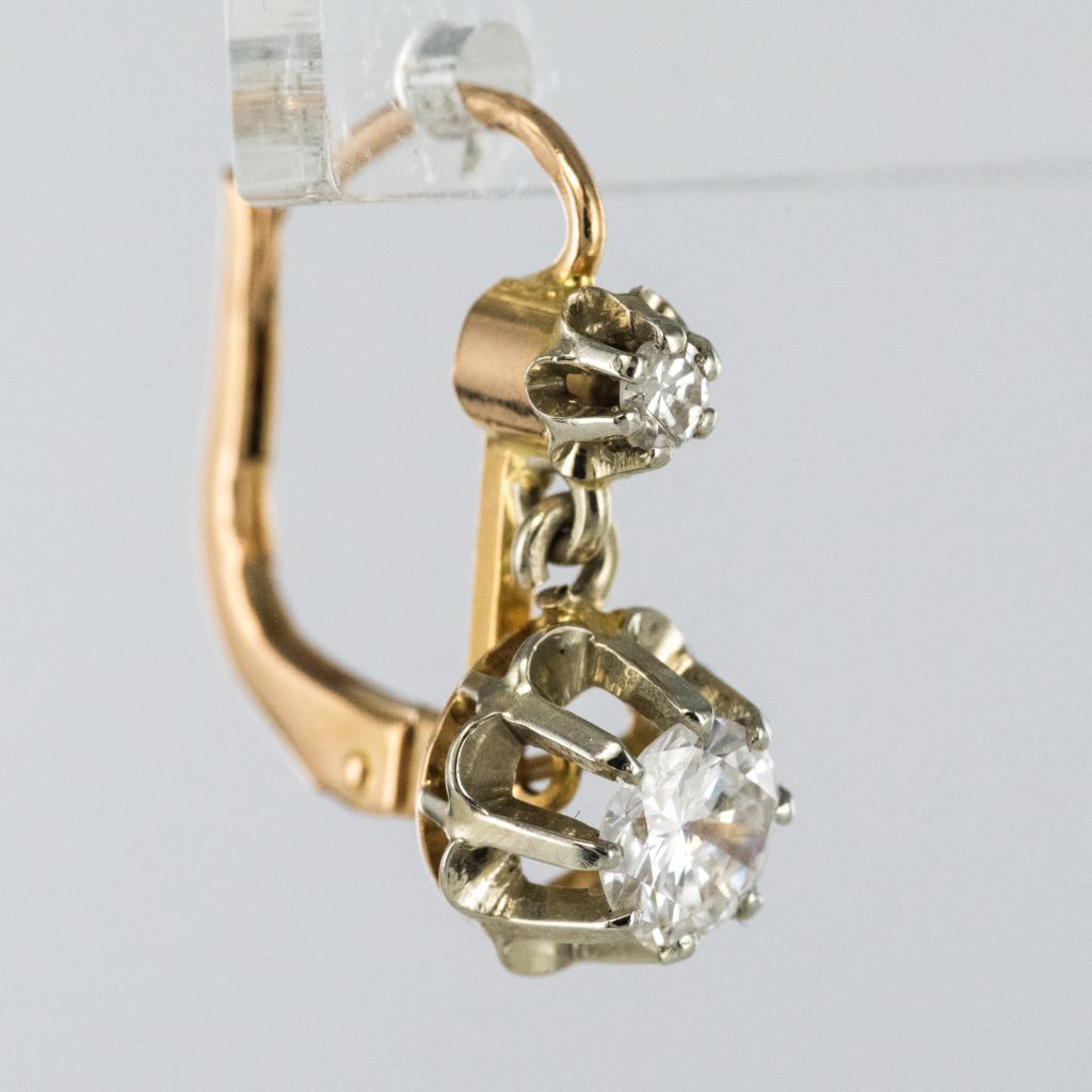 Boucles d'Oreilles Dormeuses Diamants 2 Ors-photo-4