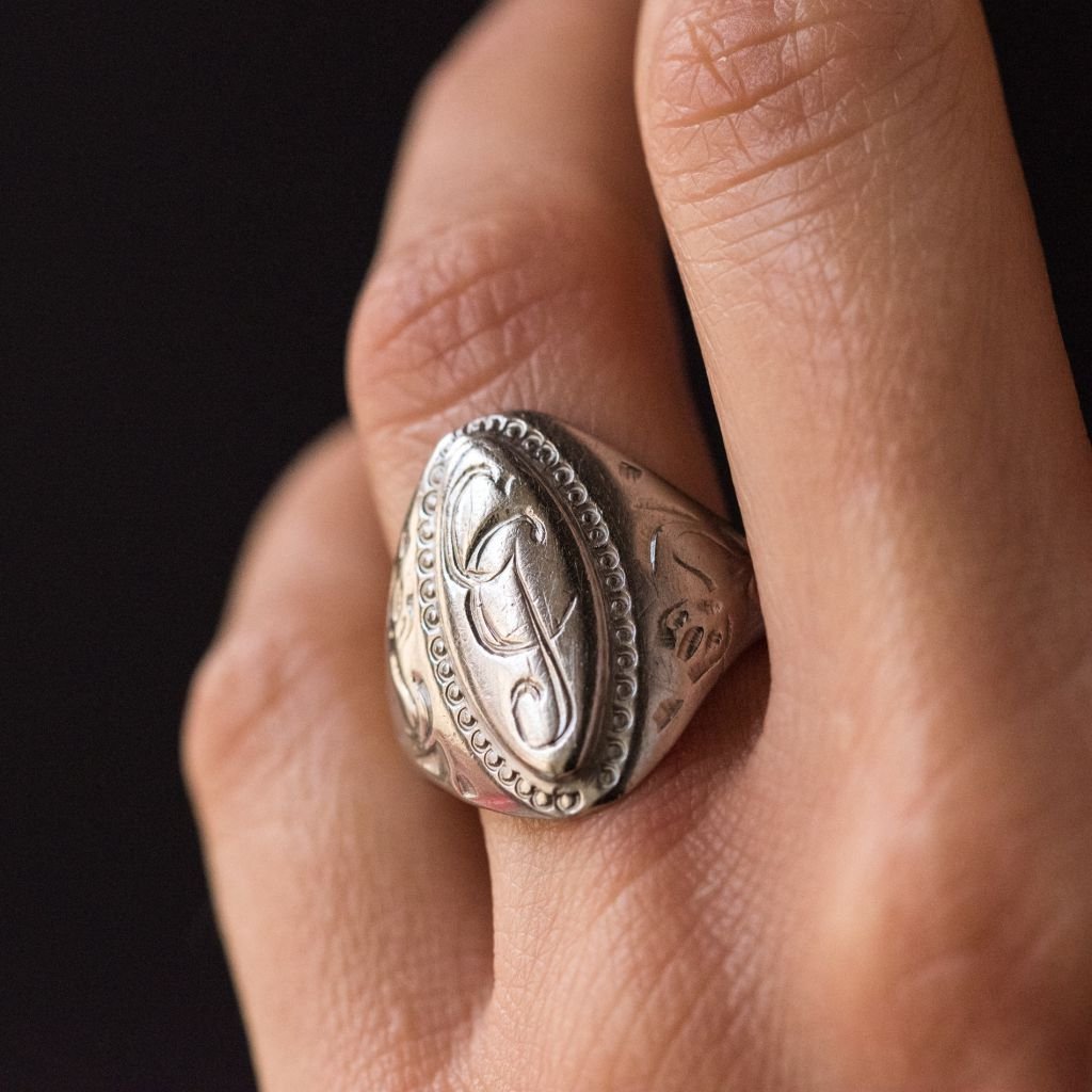 Old Silver Signet Ring-photo-3