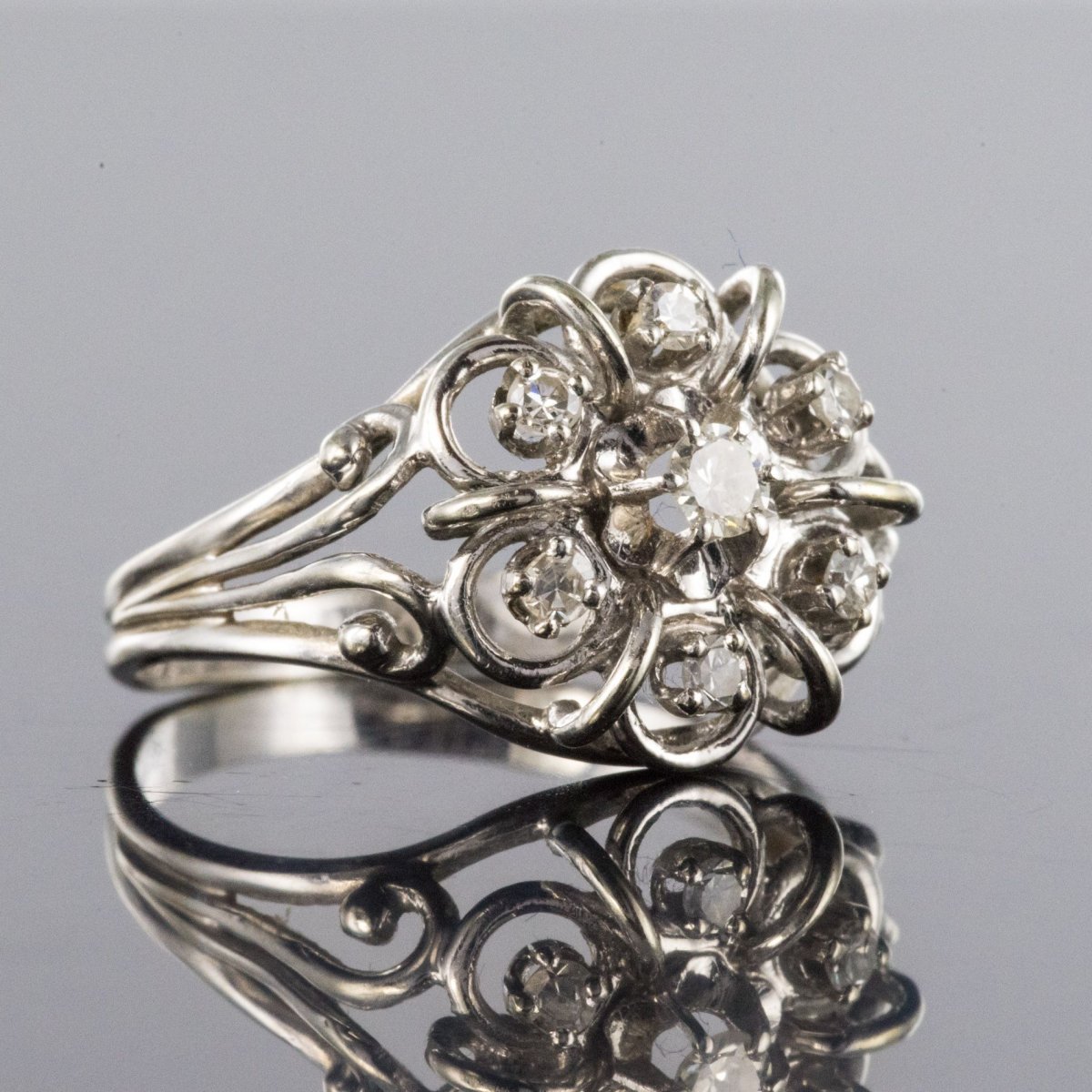 White Gold And Diamonds Ring-photo-3