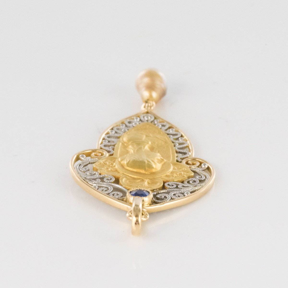 Pendant Ancient Virgin Sapphire Fine Pearl-photo-6