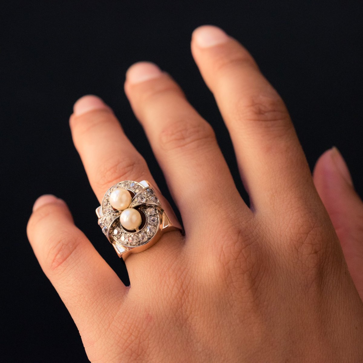 Retro Pearls And Diamonds Ring-photo-4