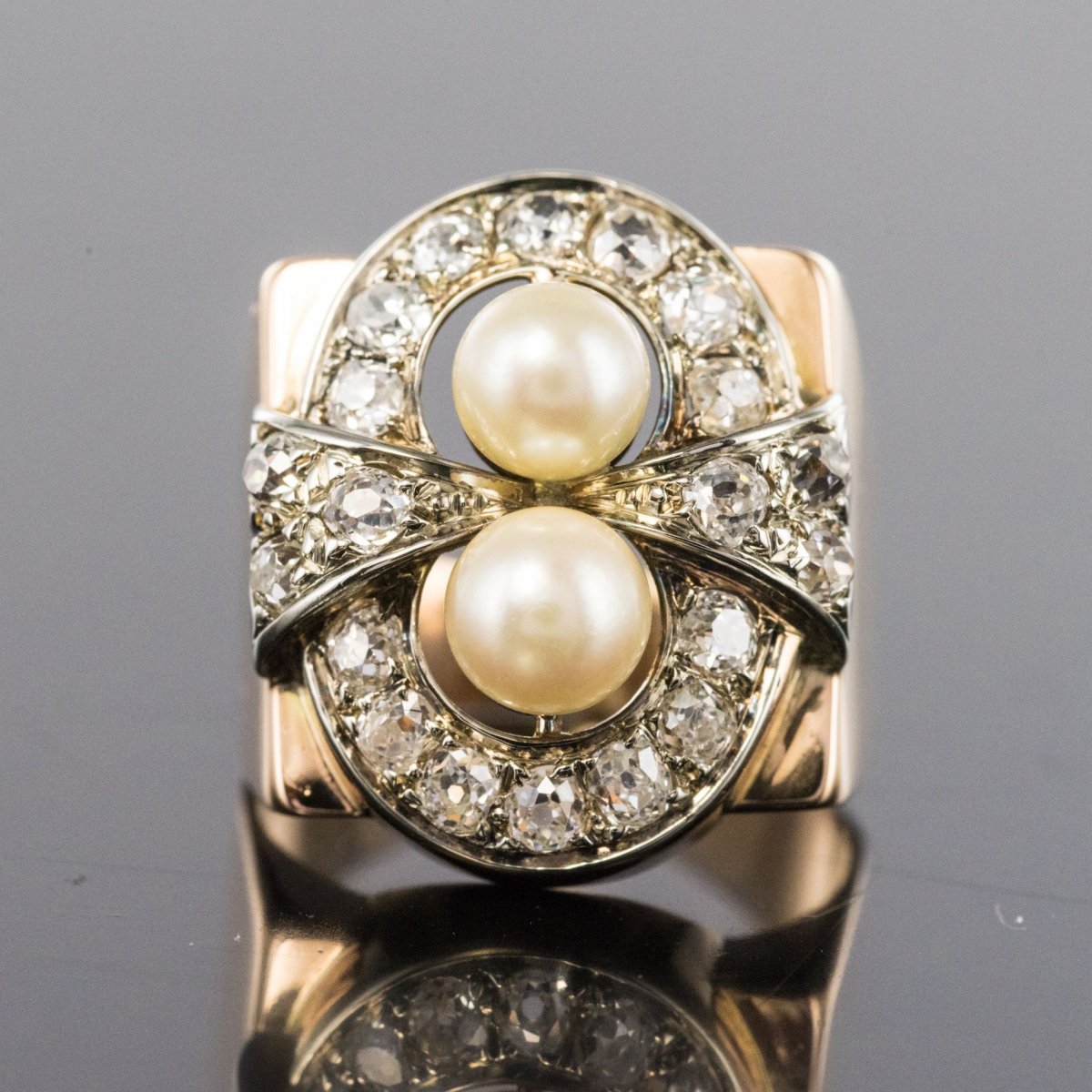 Retro Pearls And Diamonds Ring-photo-5