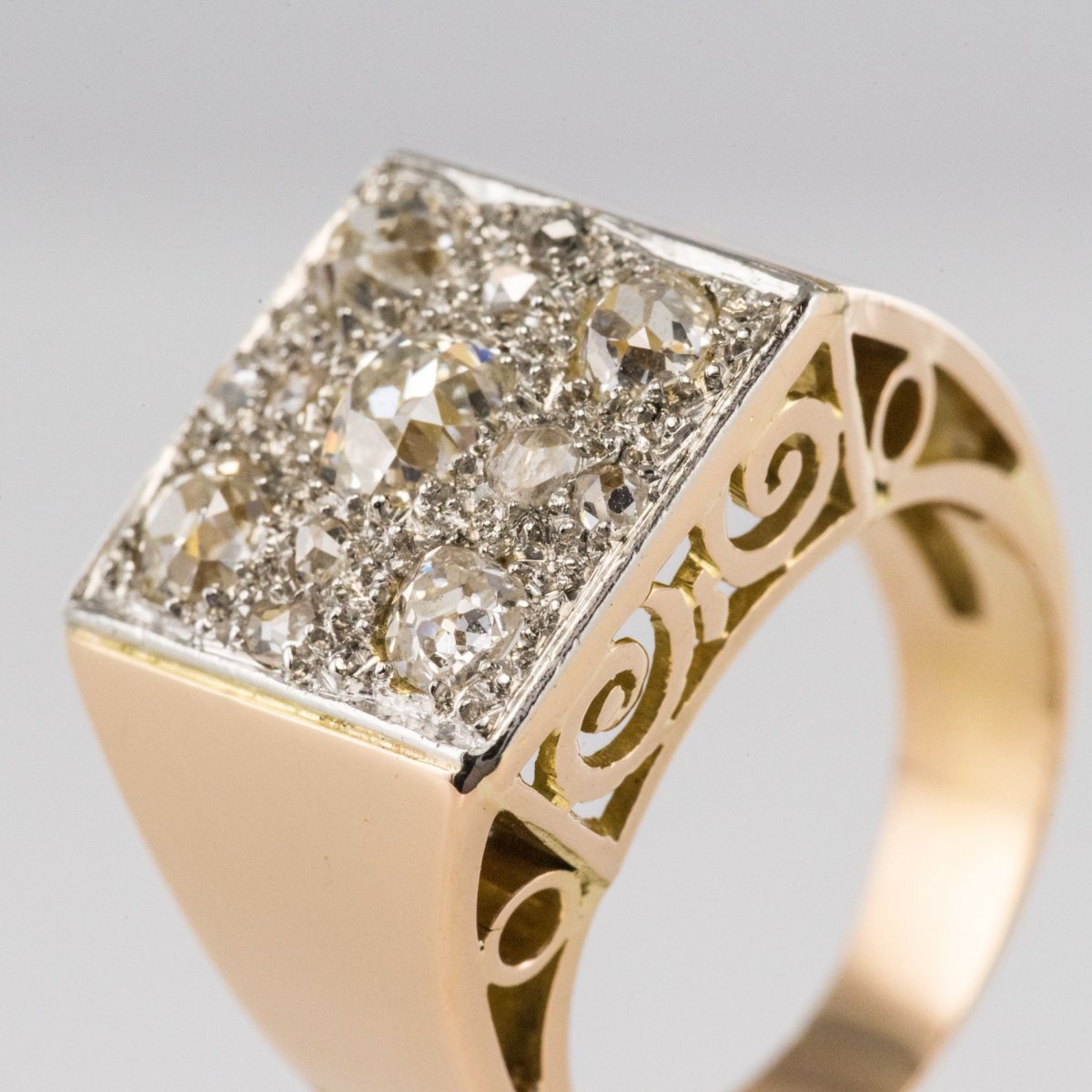 Art Deco Paved Diamond Ring-photo-6