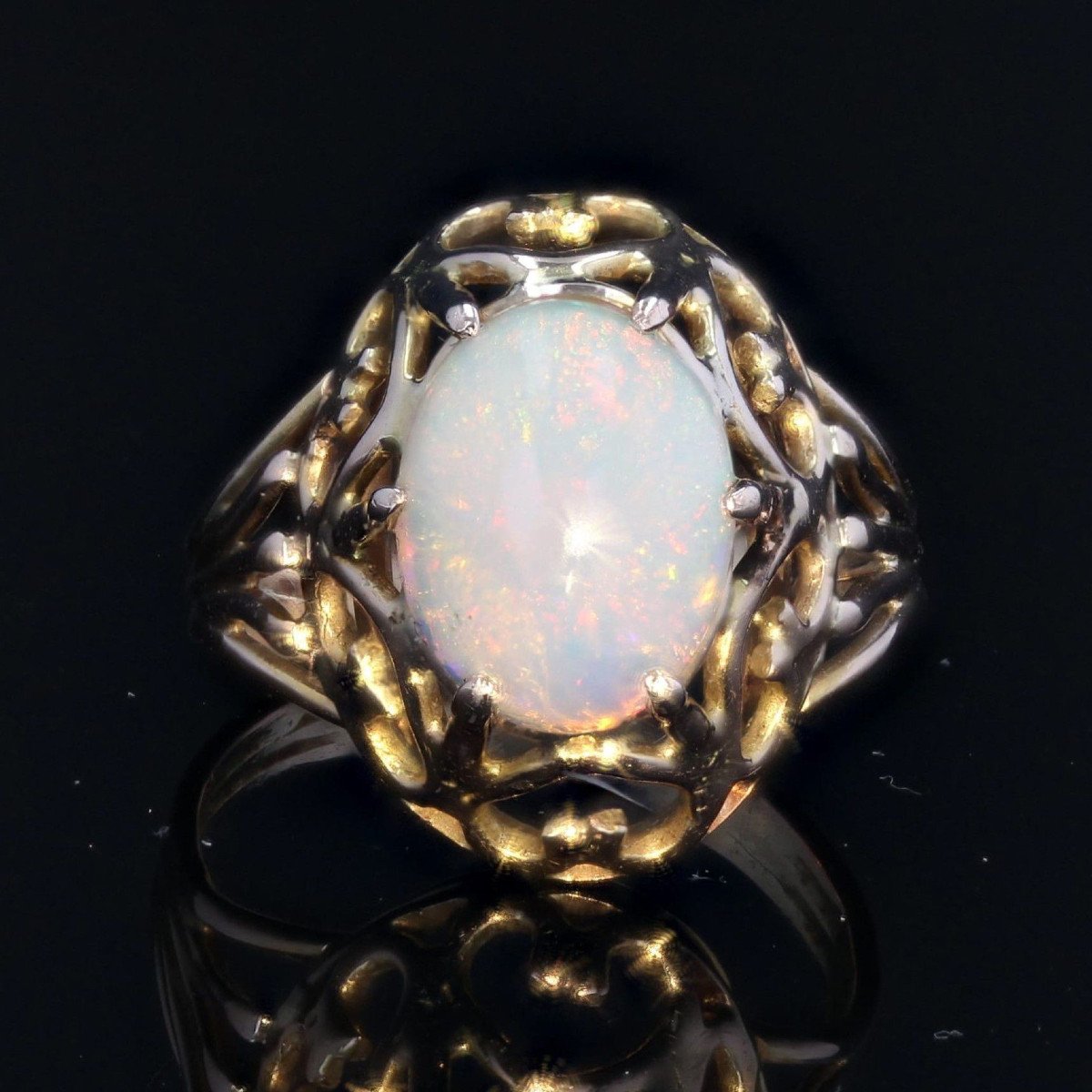 Vintage Opal And Rose Gold Ring-photo-3