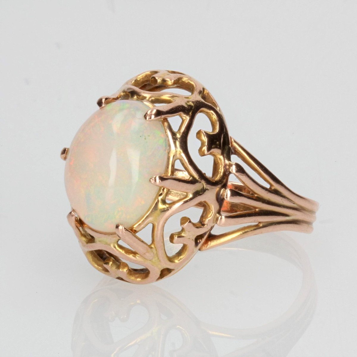 Bague Vintage Opale Et Or Rose-photo-1