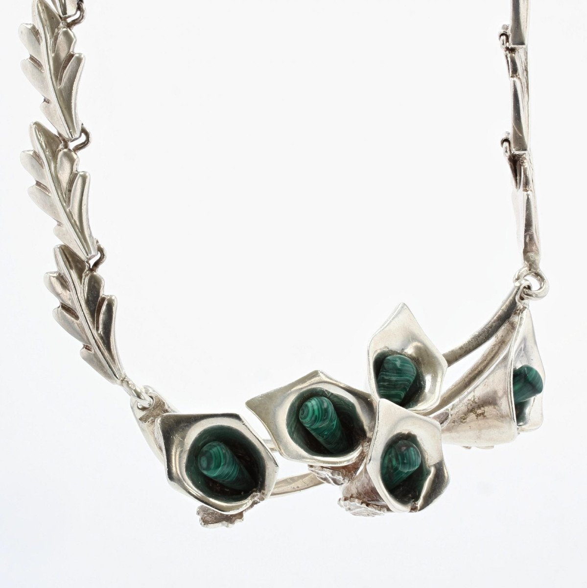 Parure En Argent Et Malachite-photo-4