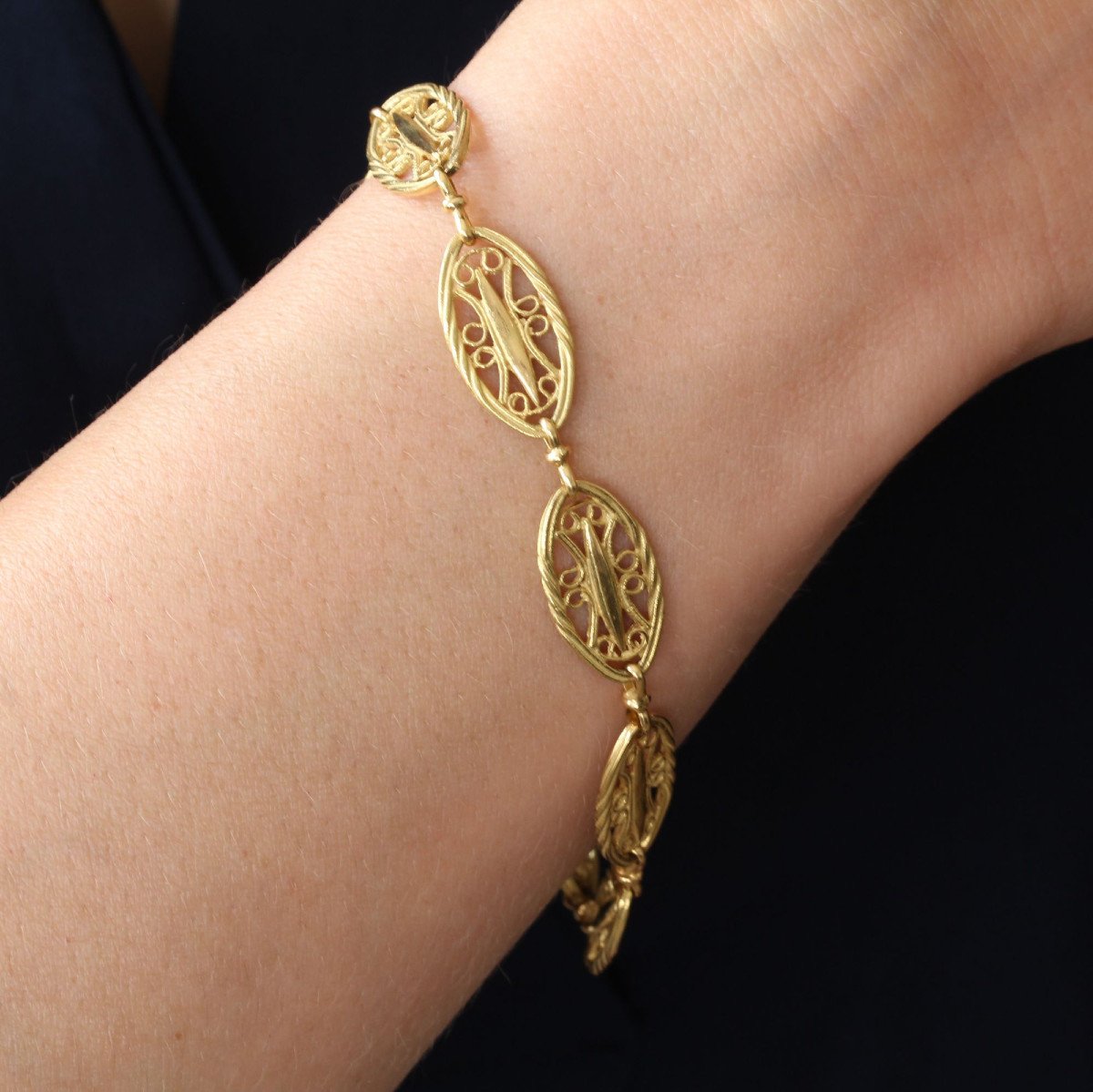 Filigree Yellow Gold Bracelet-photo-2