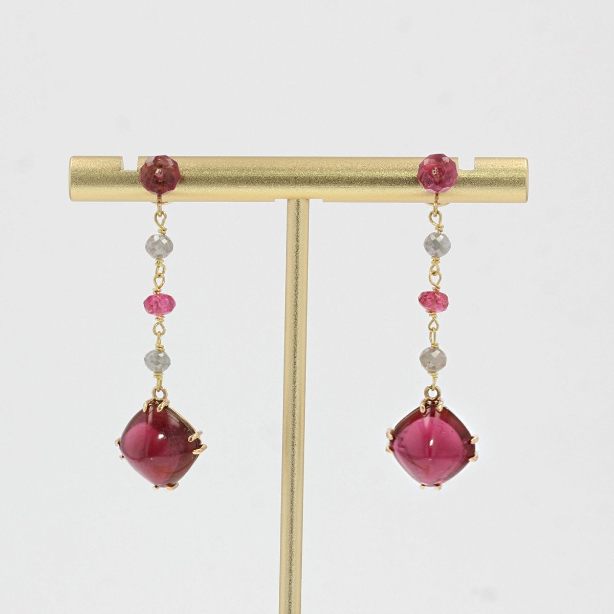 Spinel And Diamond Tourmaline Drop Earrings-photo-3