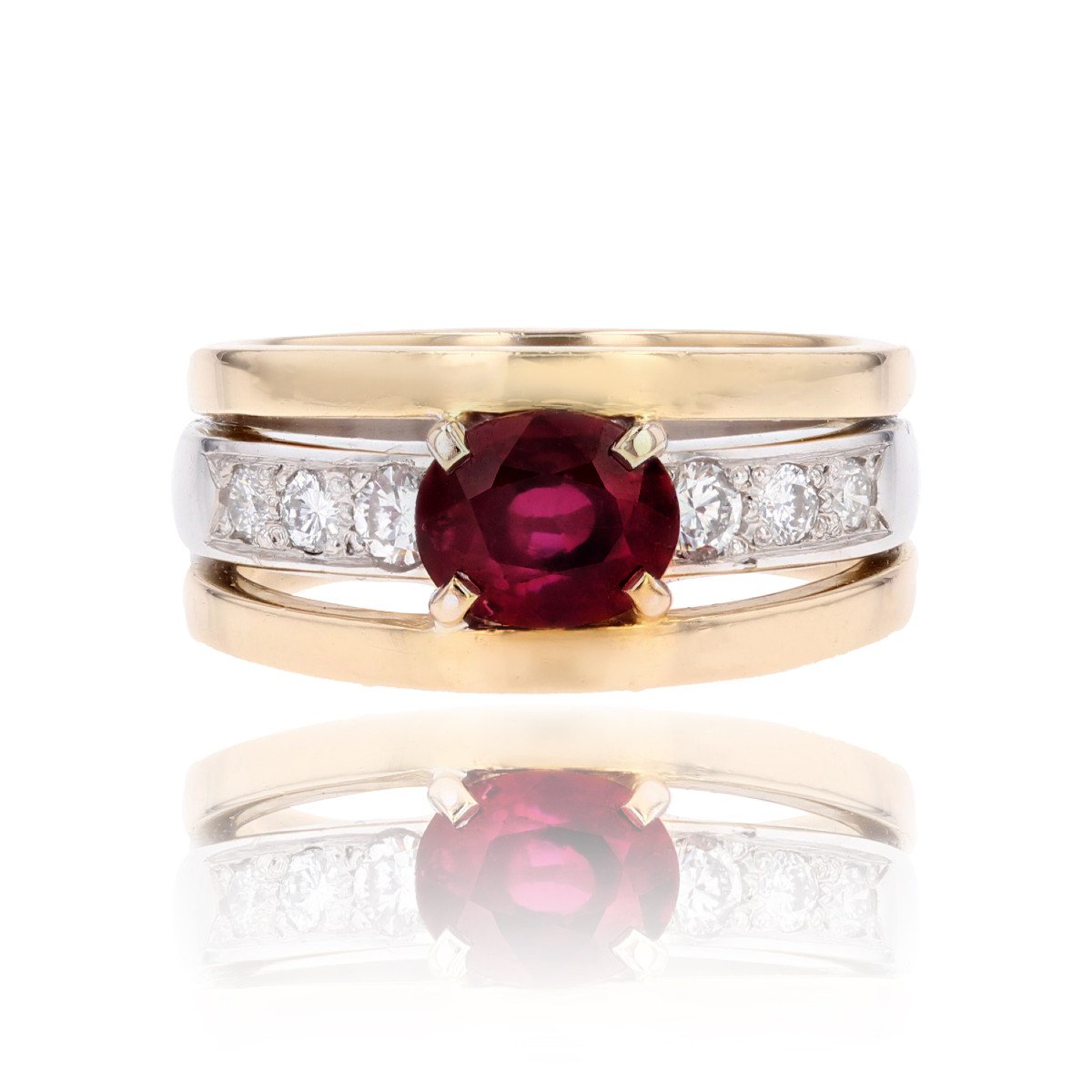 Ruby Diamond Ring 2 Gold