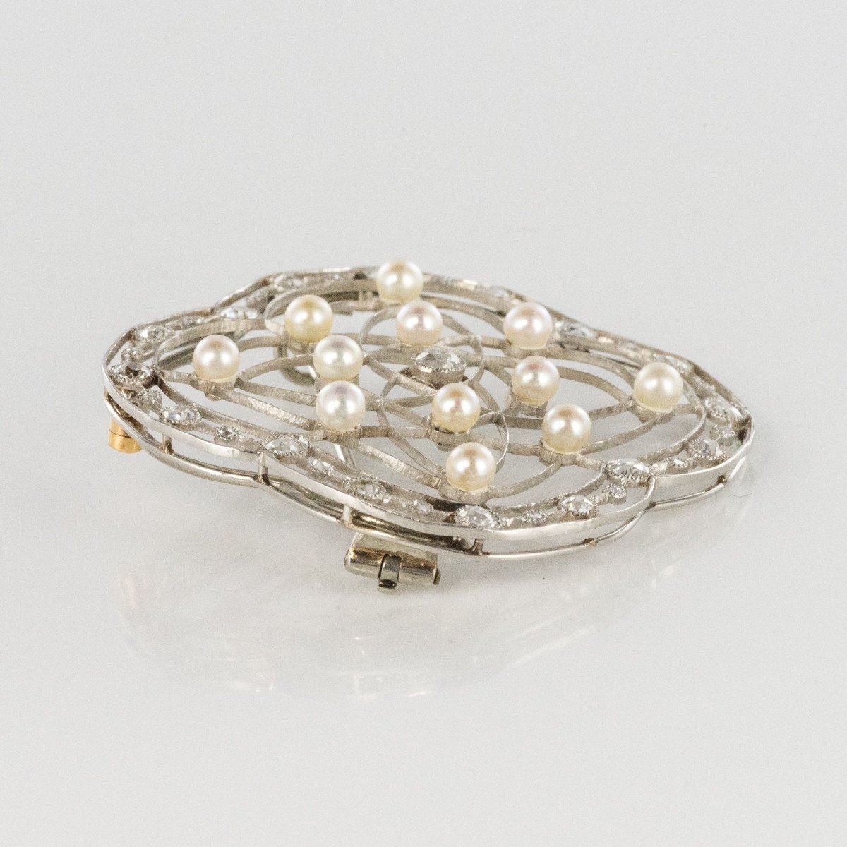 Broche Perles Fines Et Diamants Belle Epoque-photo-6