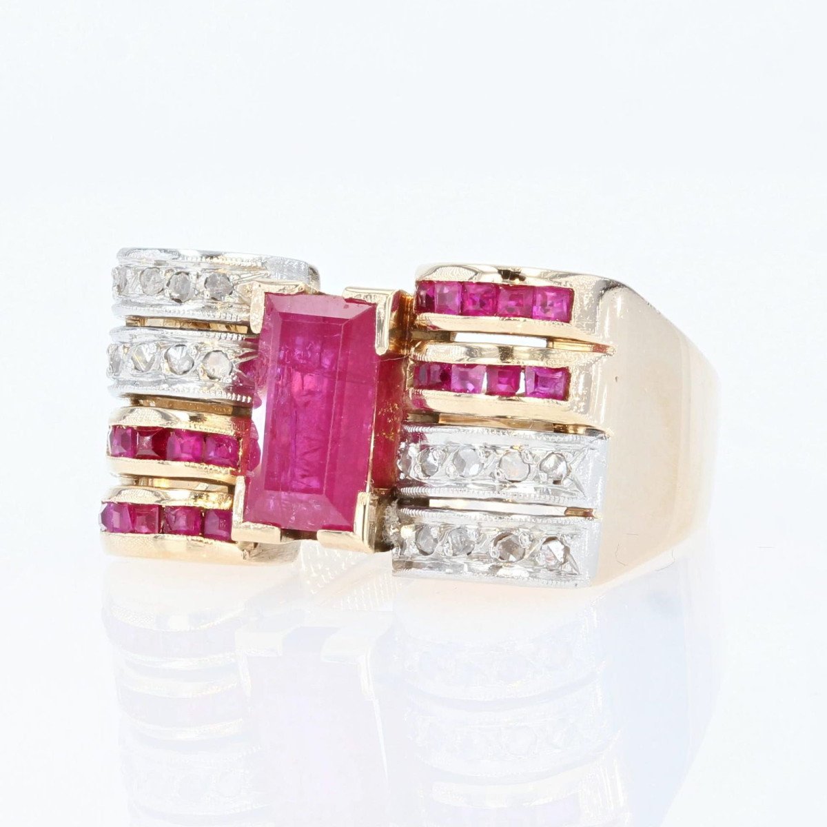 Ruby And Diamond Tank Ring-photo-3