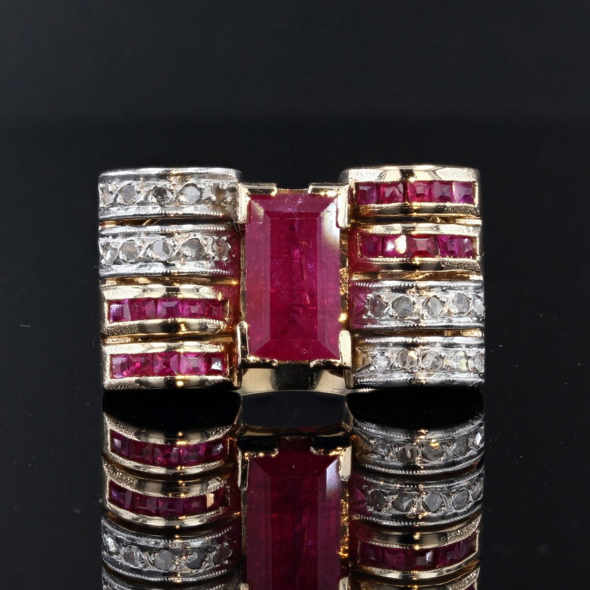 Ruby And Diamond Tank Ring-photo-3