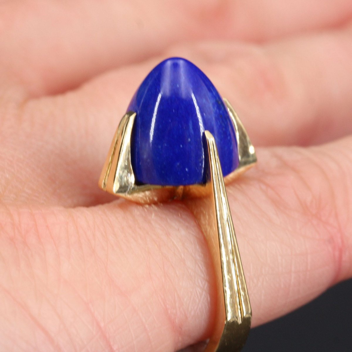 Bague En Or Et Lapis Lazuli Vintage-photo-6