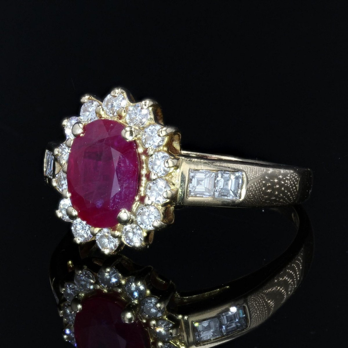 Ruby Diamonds Yellow Gold Ring-photo-4