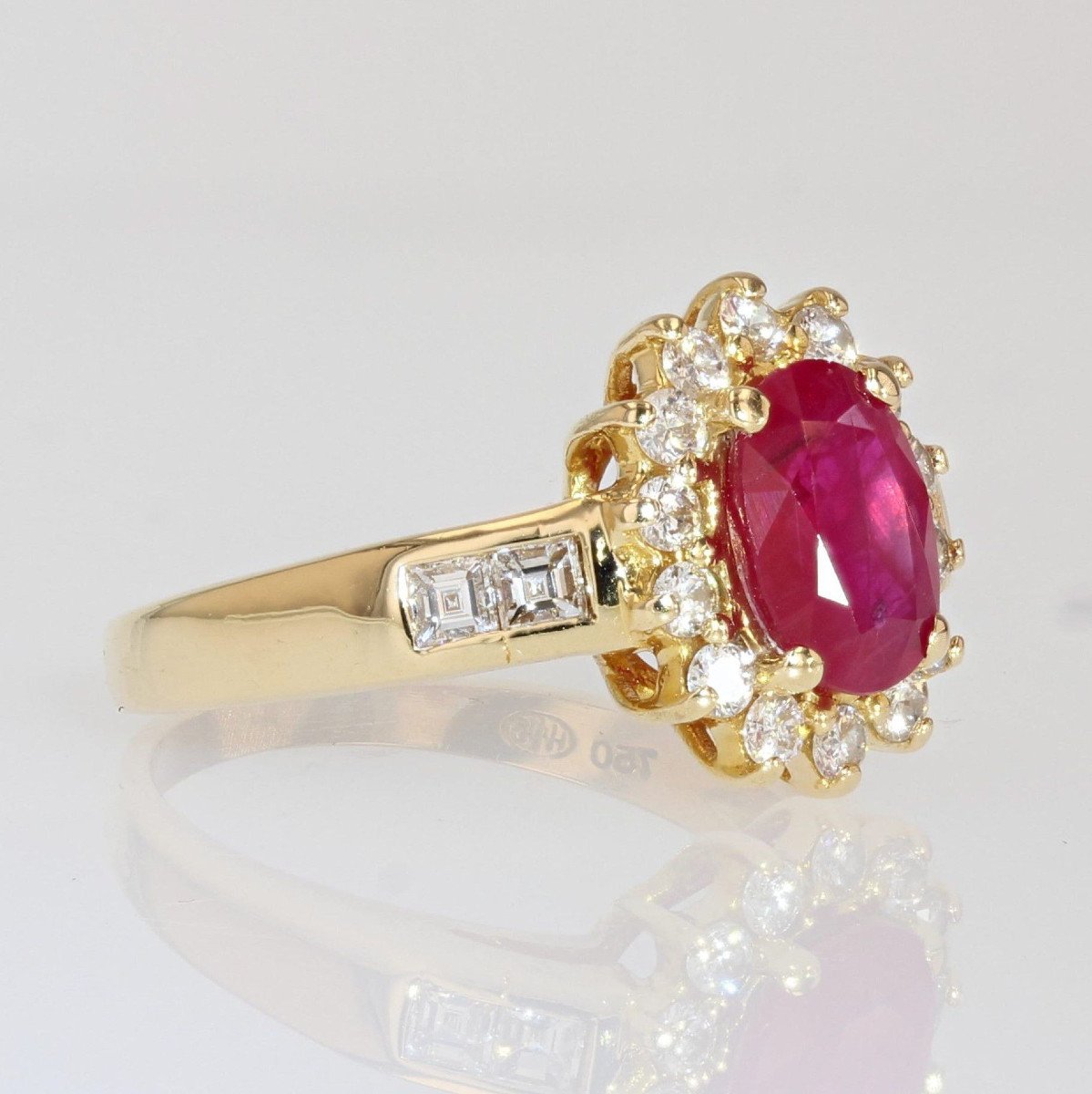 Ruby Diamonds Yellow Gold Ring-photo-4