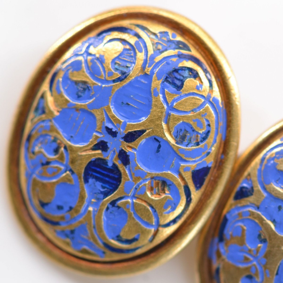 Antique Gold And Enamel Cufflinks-photo-4