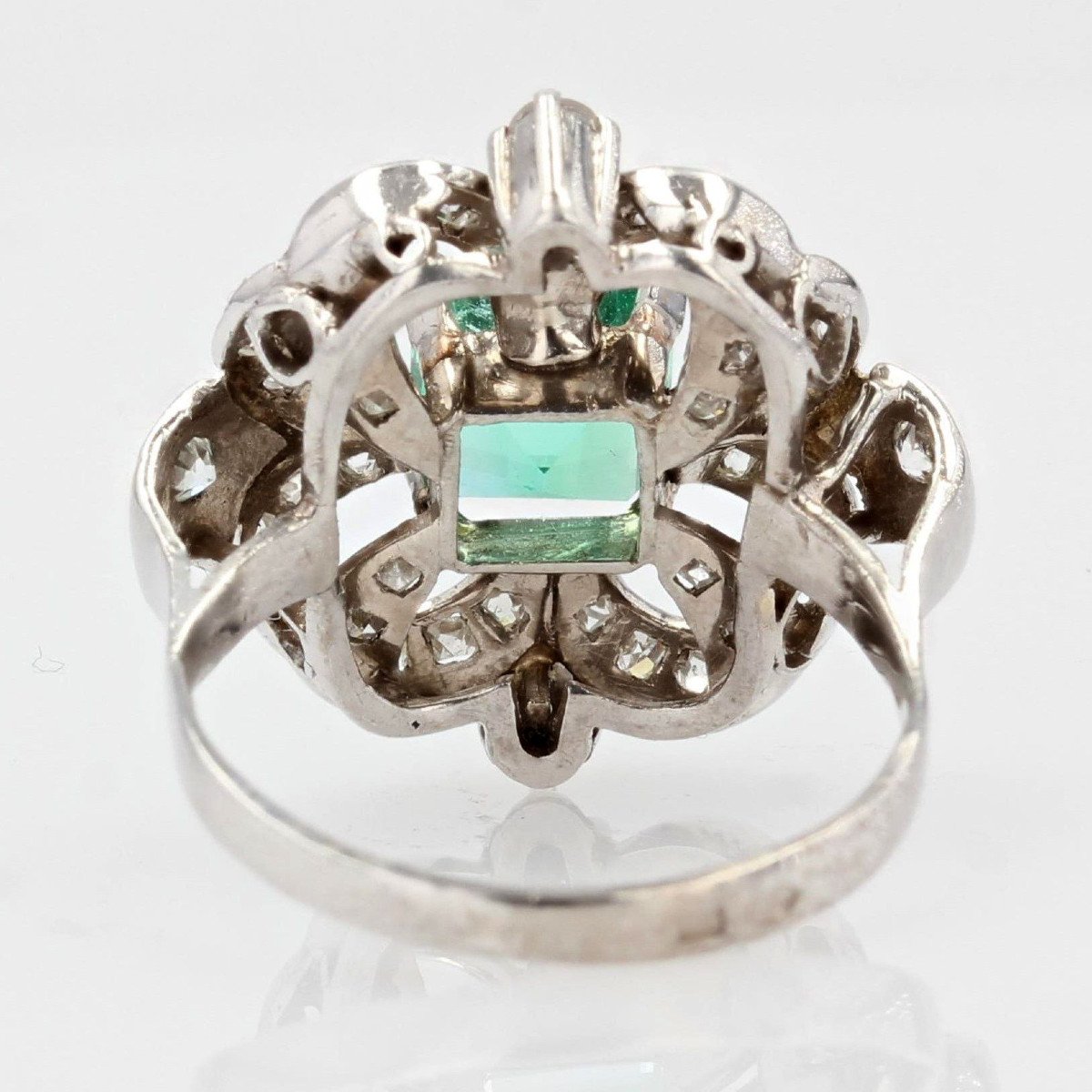 Platinum Diamond Emerald Ring-photo-6