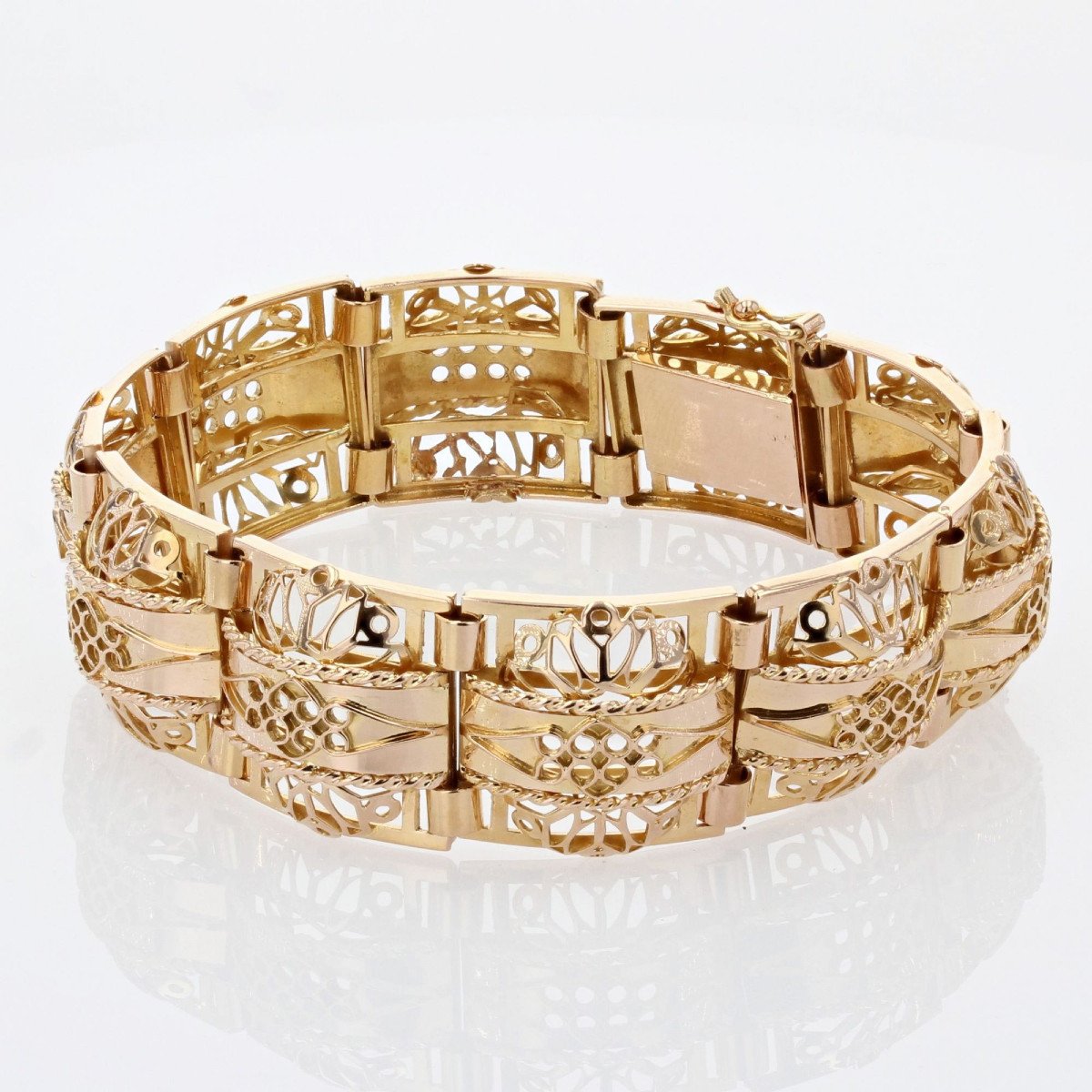 Openwork Vintage Gold Bracelet-photo-3