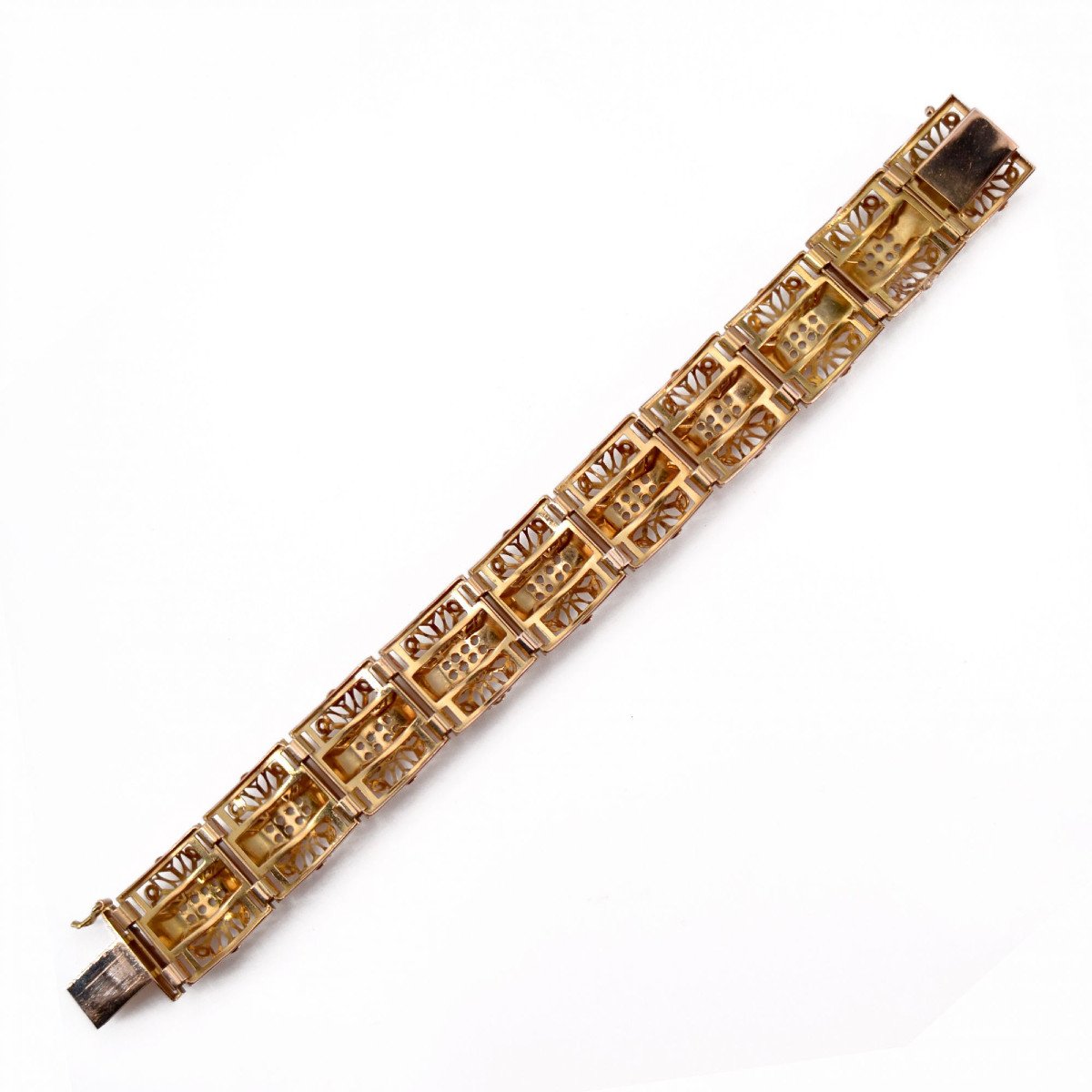 Openwork Vintage Gold Bracelet-photo-4