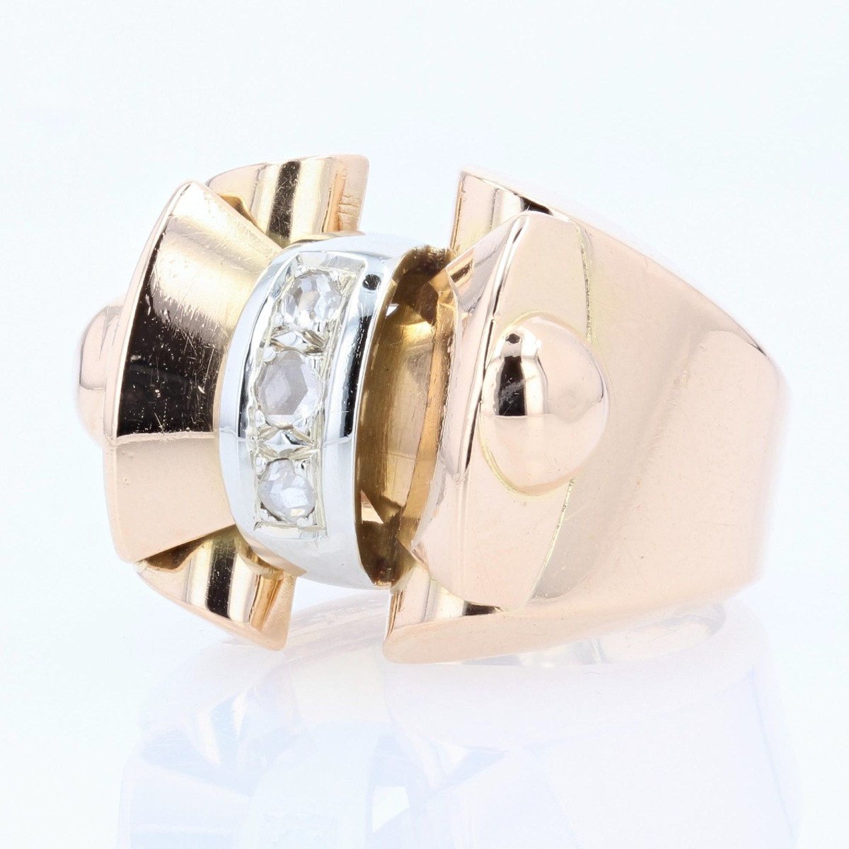 Rose Cut Diamond Tank Ring-photo-2