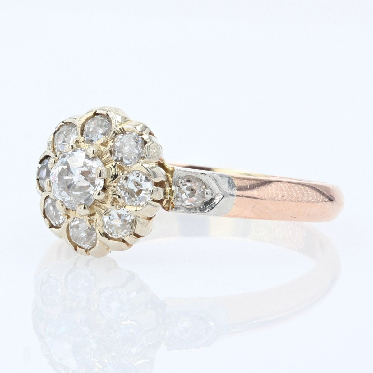 Old Cut Diamond Daisy Ring-photo-2