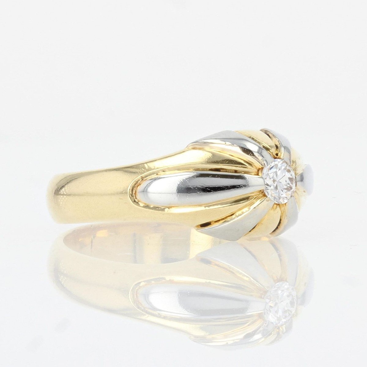 2 Gold Diamond Bangle Ring-photo-4