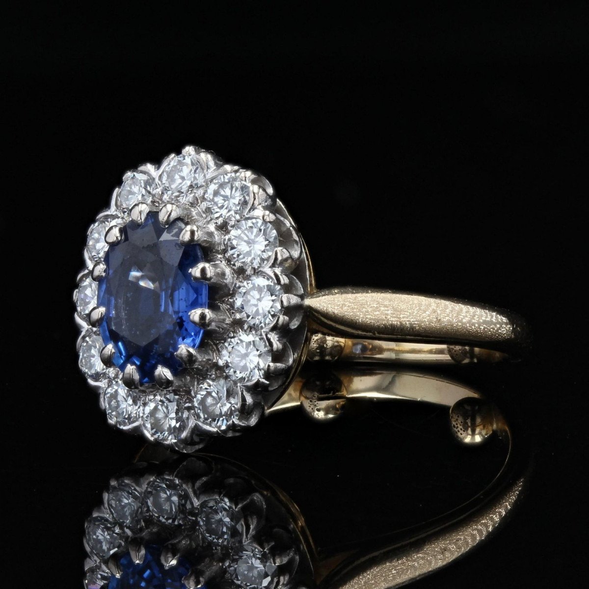 Bague Pompadour Diamants Et Saphir-photo-4