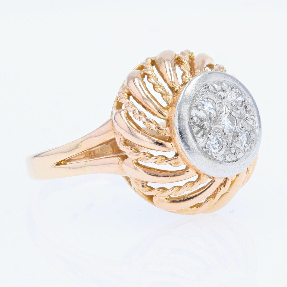 Bague Vintage Or Diamants-photo-4