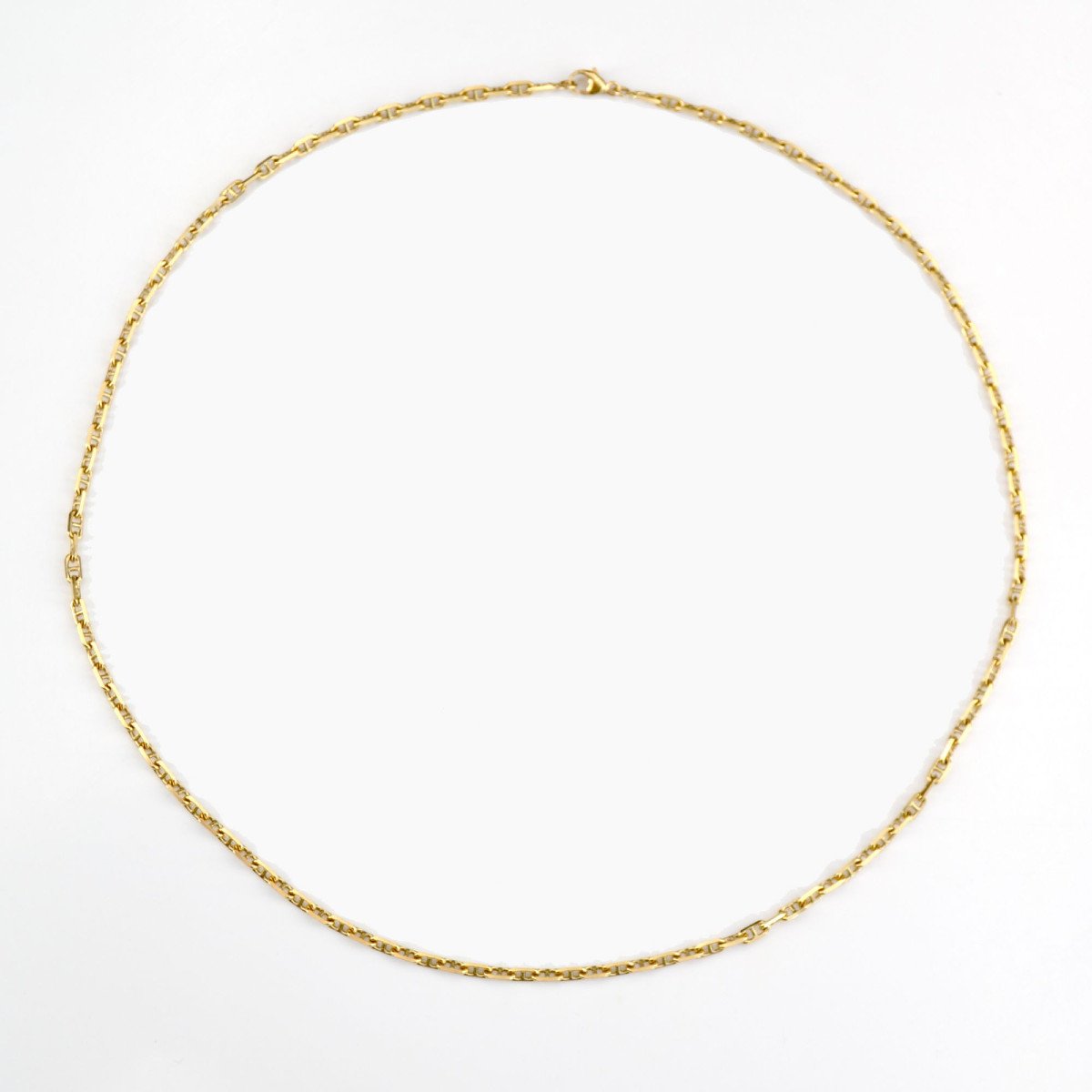 Yellow Gold Chain Limée Navy Mesh-photo-3