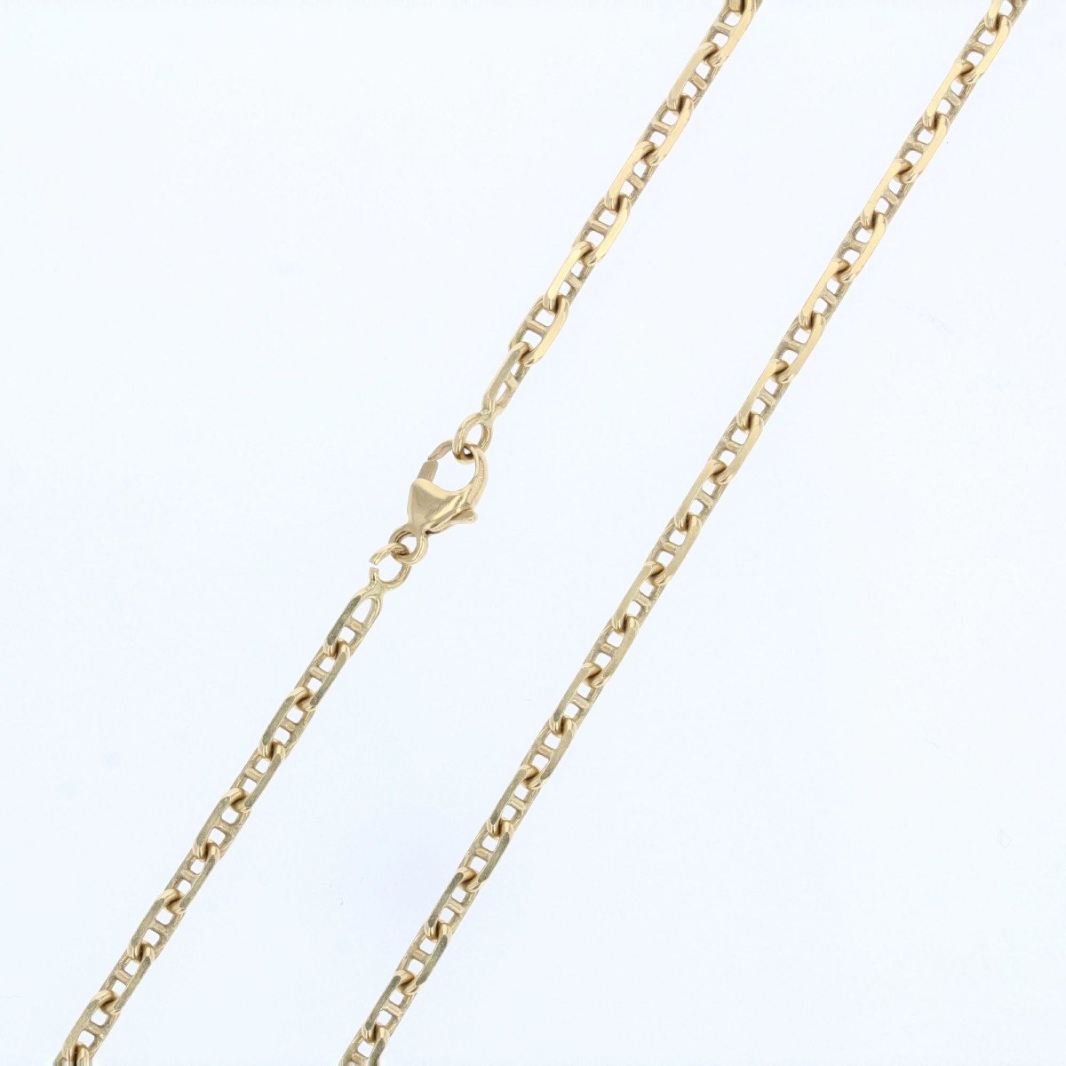 Yellow Gold Chain Limée Navy Mesh-photo-4