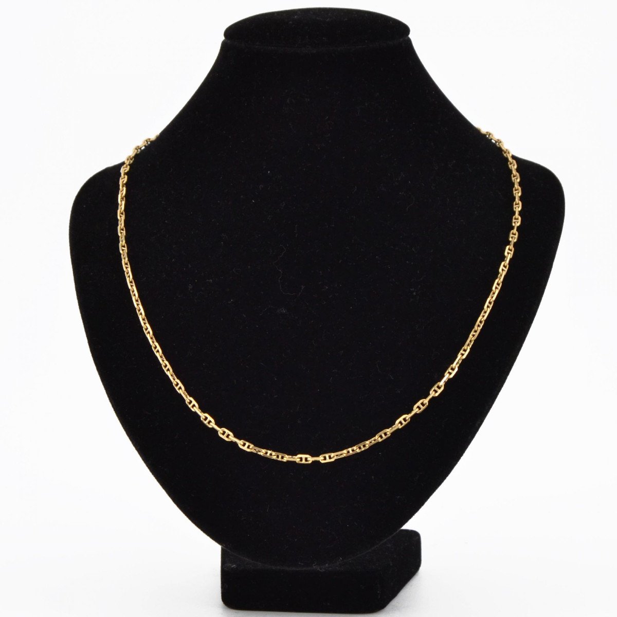 Yellow Gold Chain Limée Navy Mesh-photo-1