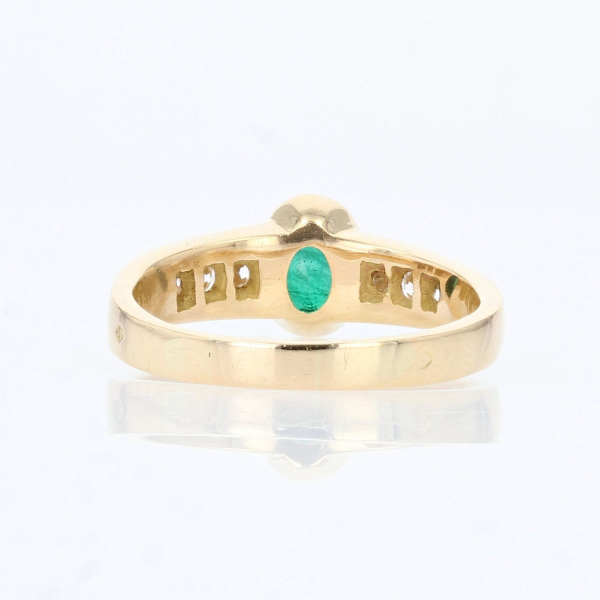 Emerald Ring Diamonds Used Yellow Gold-photo-6