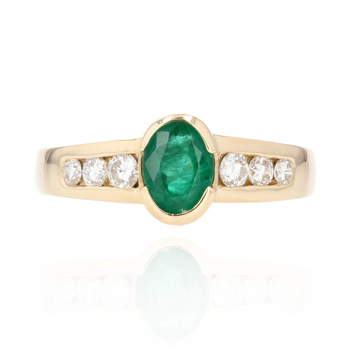 Pre-Owned 9ct Gold Diamond & Emerald Ring | 9ct Gold Emerald Ring | Second  Hand Diamond Ring
