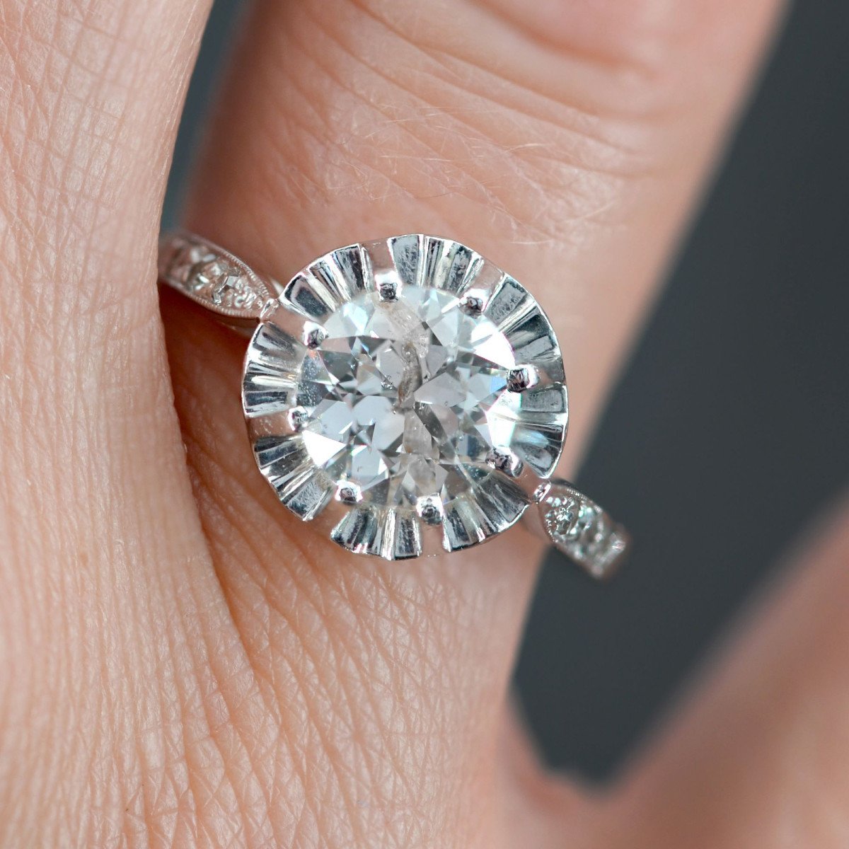 Old Diamond Solitaire Ring-photo-2