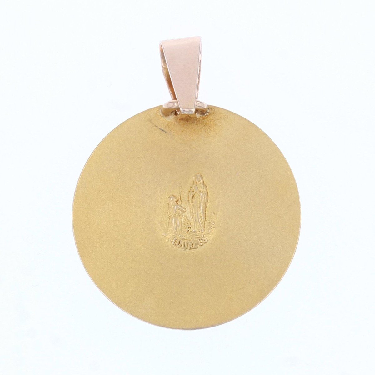 Medal Yellow Gold And Rose Virgin Mary Haloed-photo-2