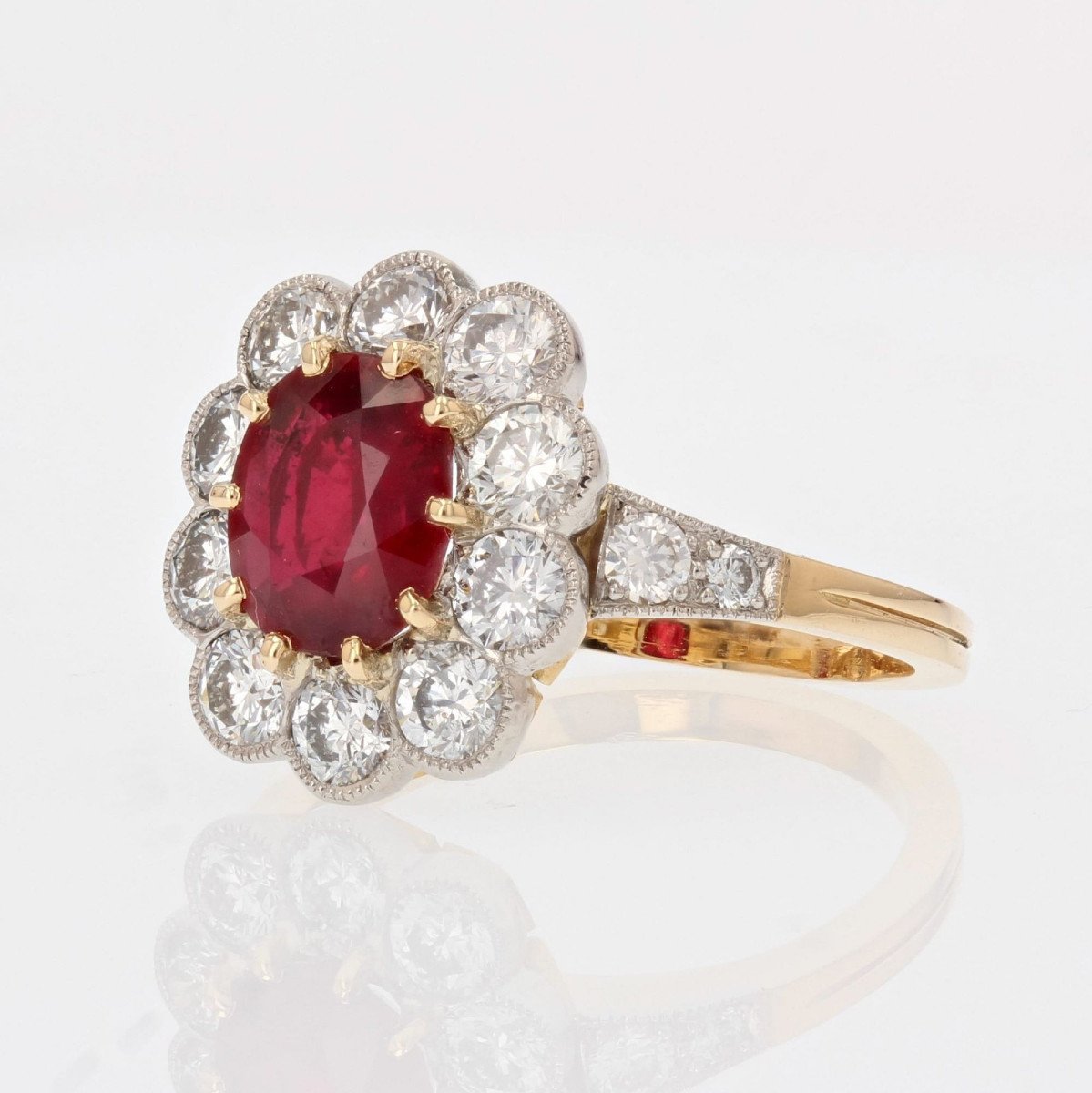 Bague Rubis Diamants En Marguerite-photo-2