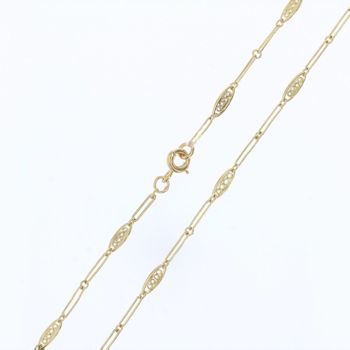 Yellow Gold Filigree Links Chain-photo-3