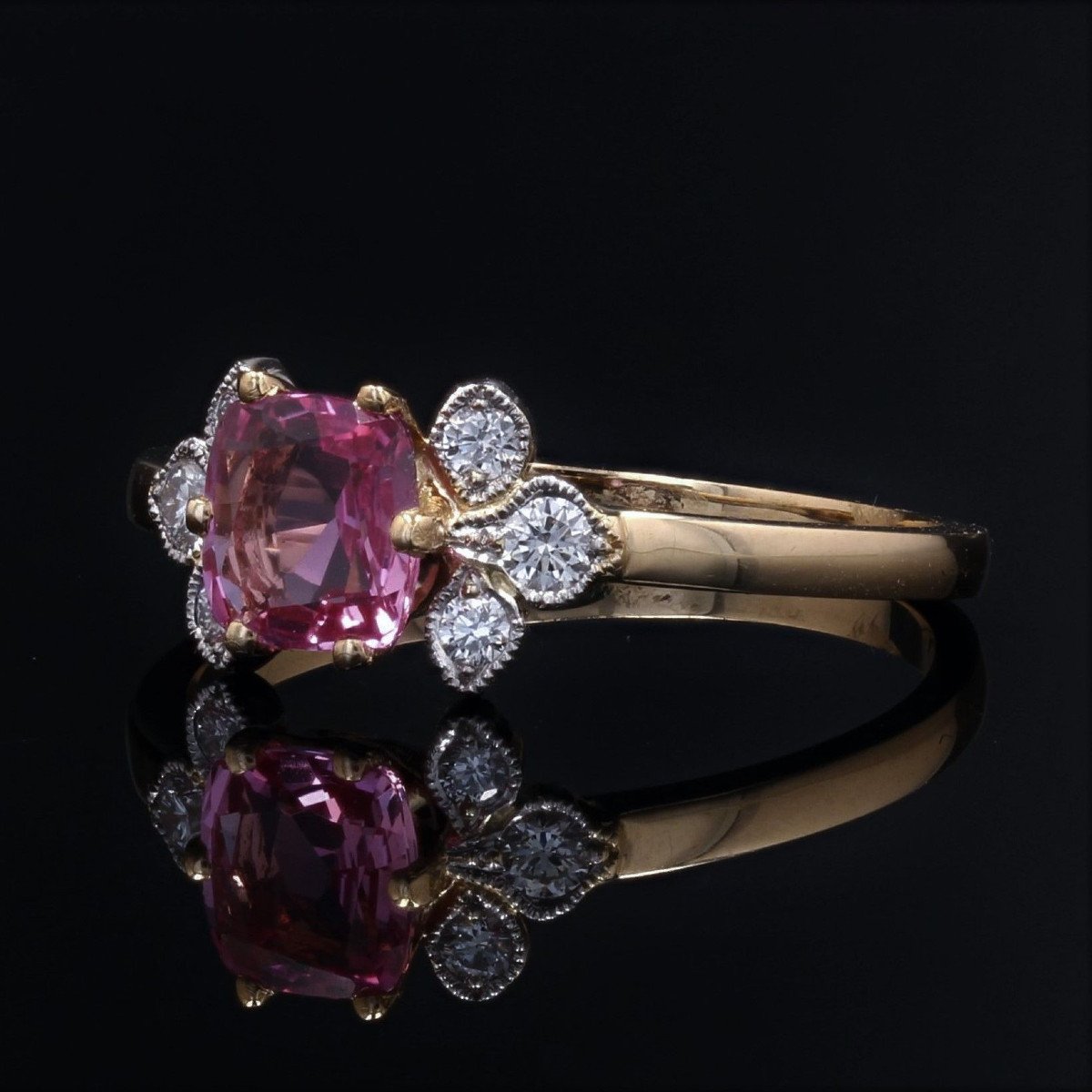 Fine Pink Sapphire And Diamond Ring-photo-4