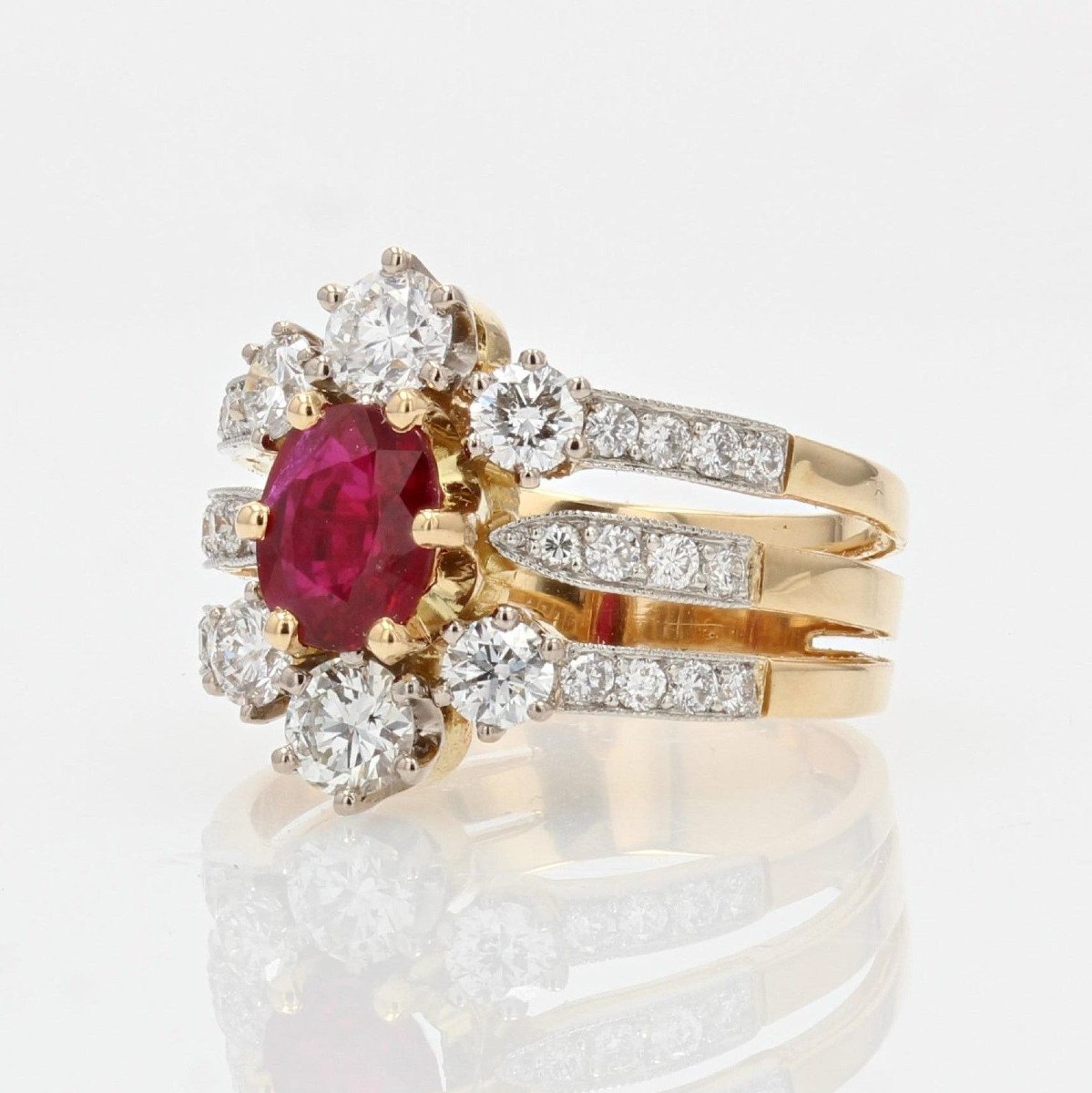 Ring Ruby Diamonds 3 Rings-photo-3