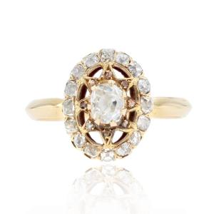 Antique Starry Pompadour Diamond Ring